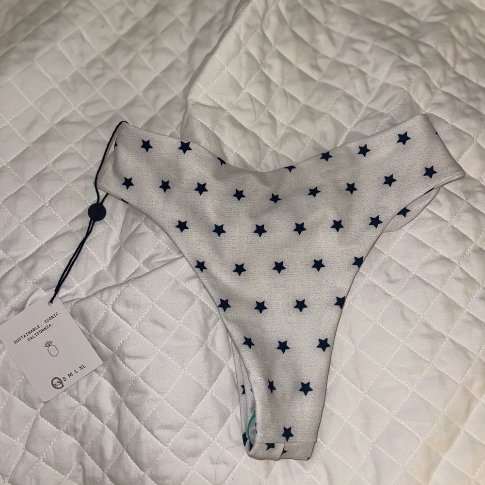 Skatie White and Black Star Bikini Bottom